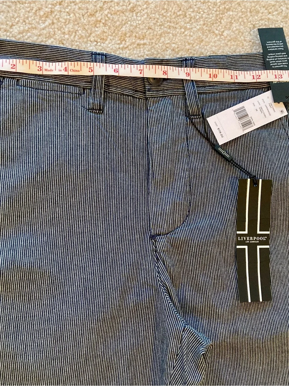 NWT Liverpool Los Angeles striped chino pants